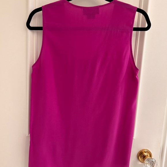 Fuschia silk sleeveless blouse/camisole - Picture 4 of 4